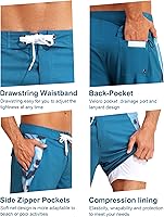 Vista 2 de unitop Traje de baño para hombre con forro de compresión, 9 pulgadas, pantalones cortos de verano con bolsillo
