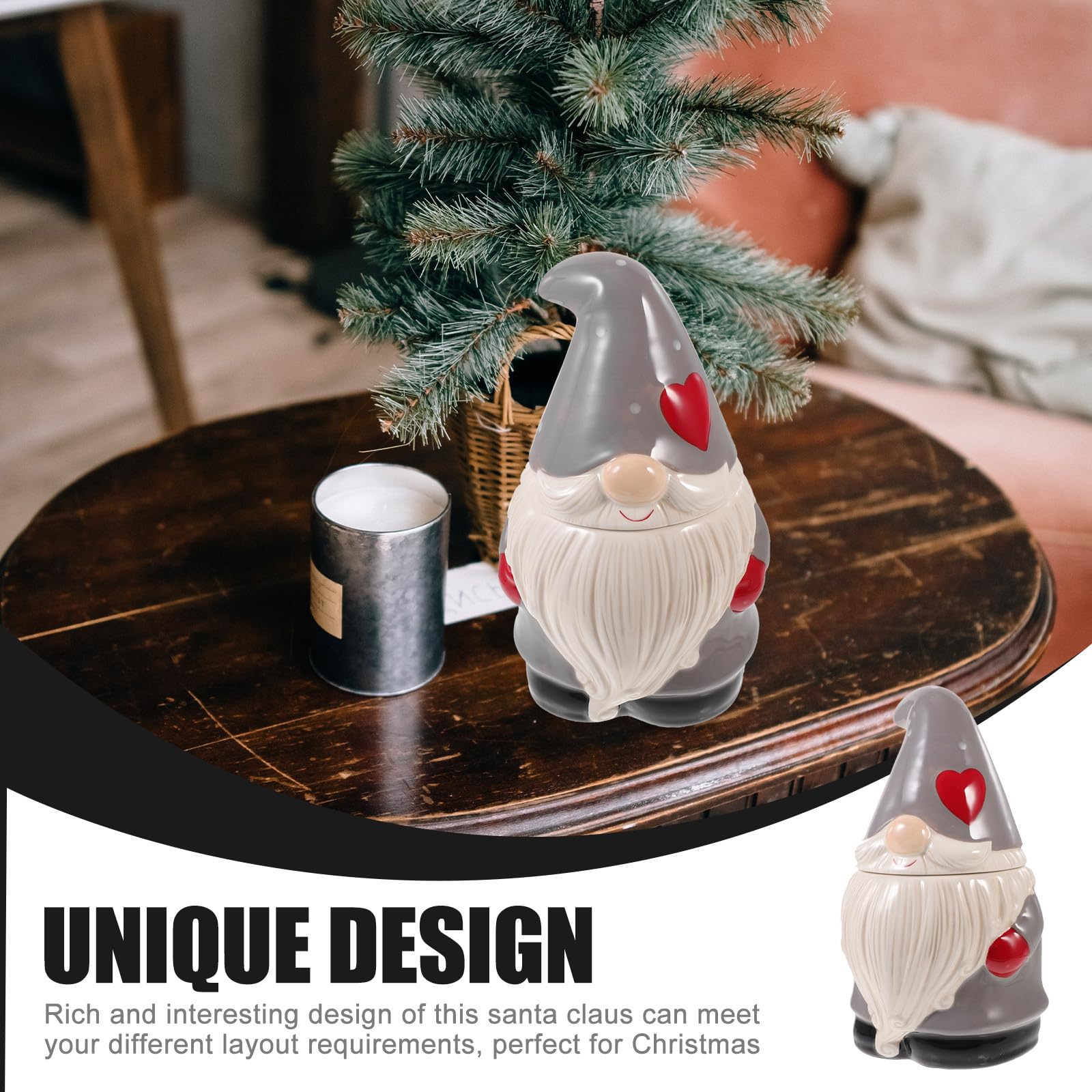 TOYANDONA Natalizio Barattolo in Ceramica a Forma di Babbo Natale per Dolci