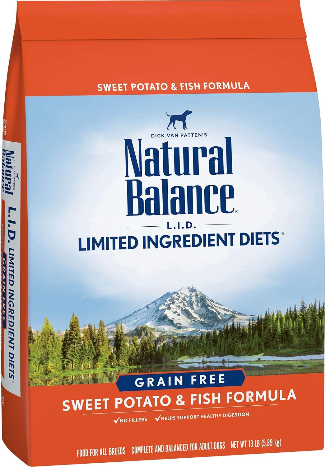 Natural Balance L.I.D. Limited Ingredient Diets Dry Dog Food, Sweet Potato & Fish Formula, 13 Pounds, Grain Free