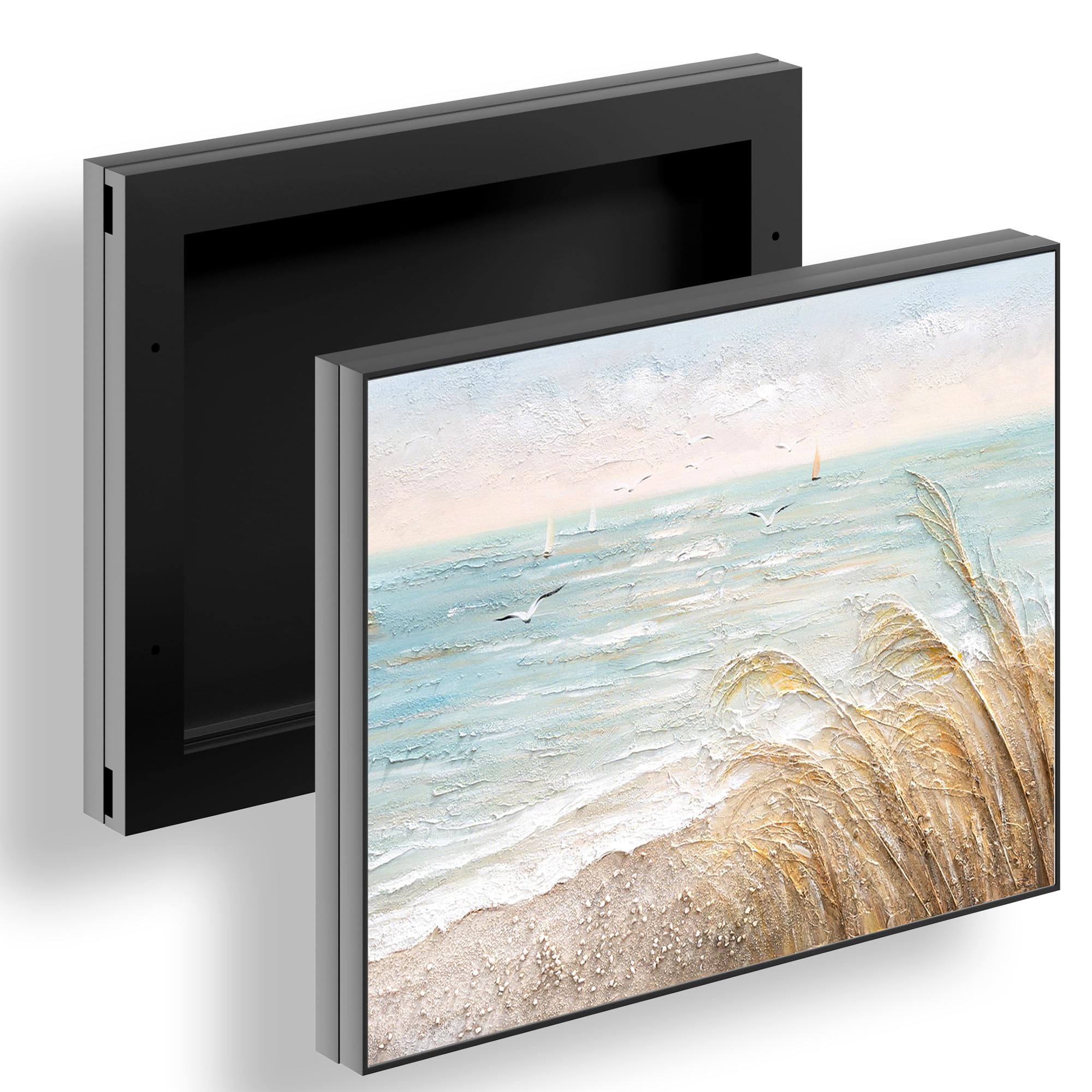 16.5x21 Small Wall Safe Cover, Sliding Picture Frame For Hiding Mini Wall Safe & Electrical Boxes, Smooth Glide Mechanism, Perfect for Compact Spaces