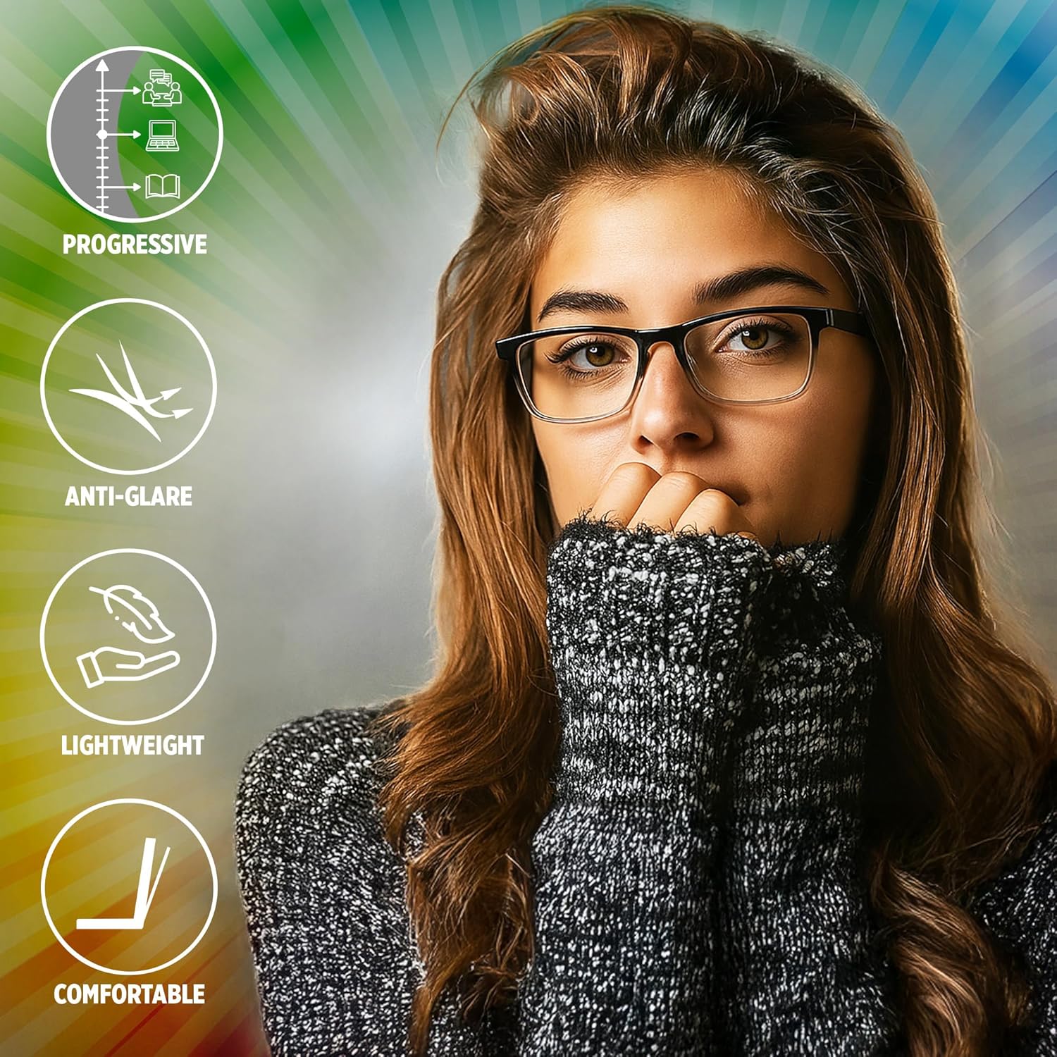 Sightline Readers Progressive Multifocus Reading Glasses – H109, Medium to Narrow Fit