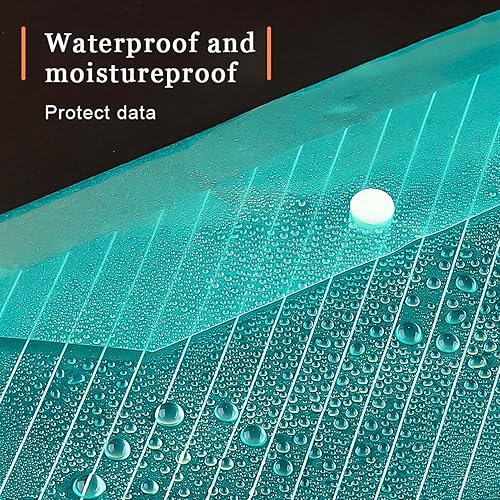 Miniatura 3 de Carpeta de archivos gruesa transparente impermeable A4 tipo bolsa de información de plástico tipo cartera, bolsa de almacenamiento, suministros de