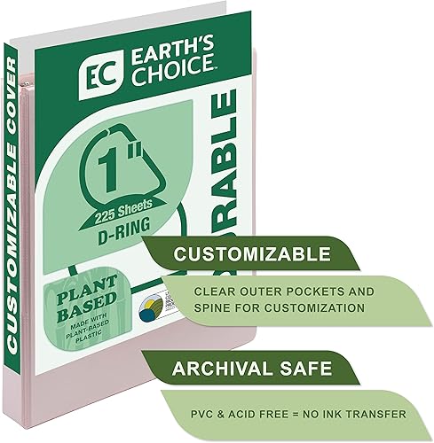 Vista 76 de Samsill - Carpeta de anillos redondos de 3 pulgadas, respetuosa con el medio ambiente, con certificado USDA Biobased, colección de moda, paquete