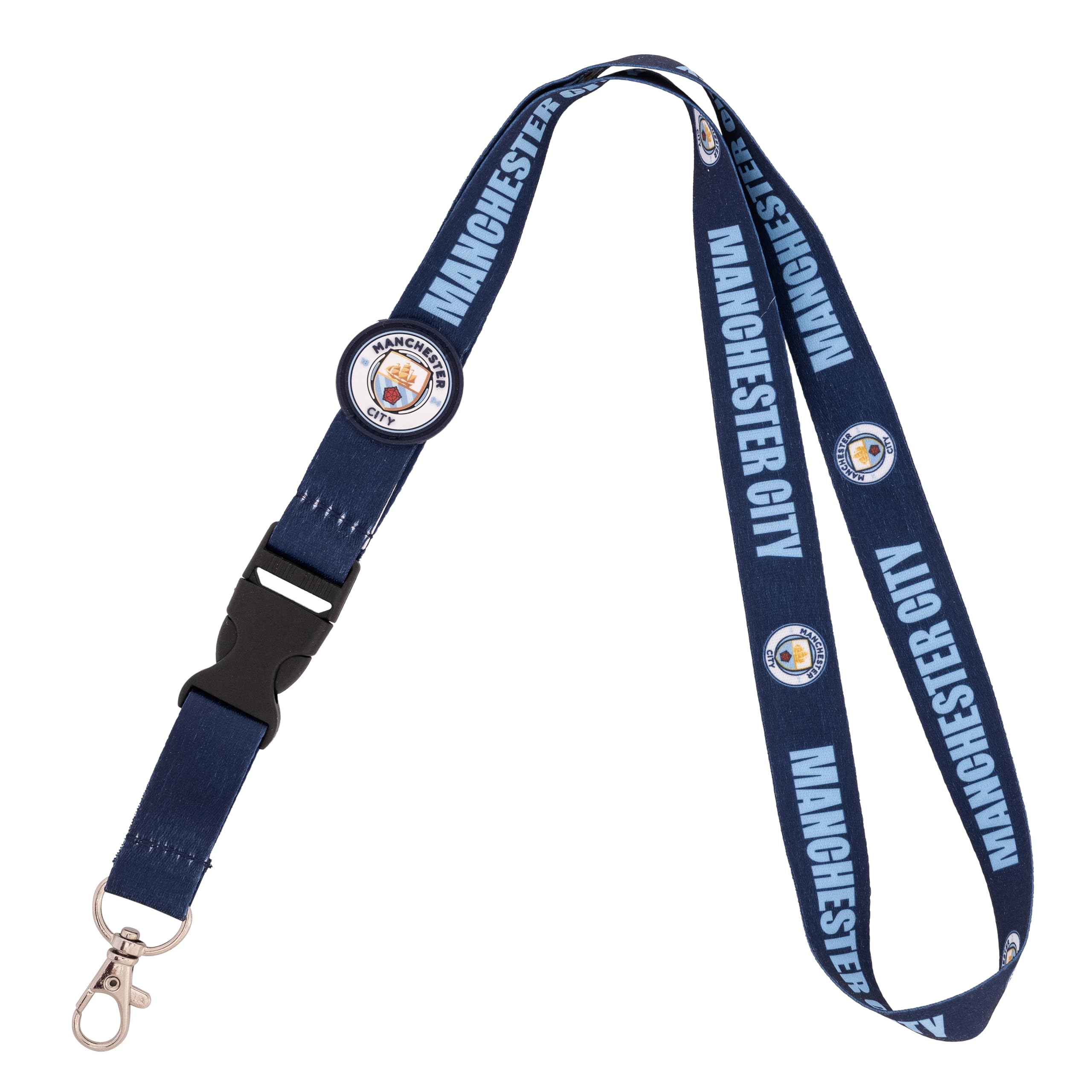Desert Cactus Manchester City Lanyard Man City MCFC Football Soccer Car Keys ID Badge Holder Keychain Detachable Breakaway Snap Buckle (PVC Lanyard), Multicolor, One size