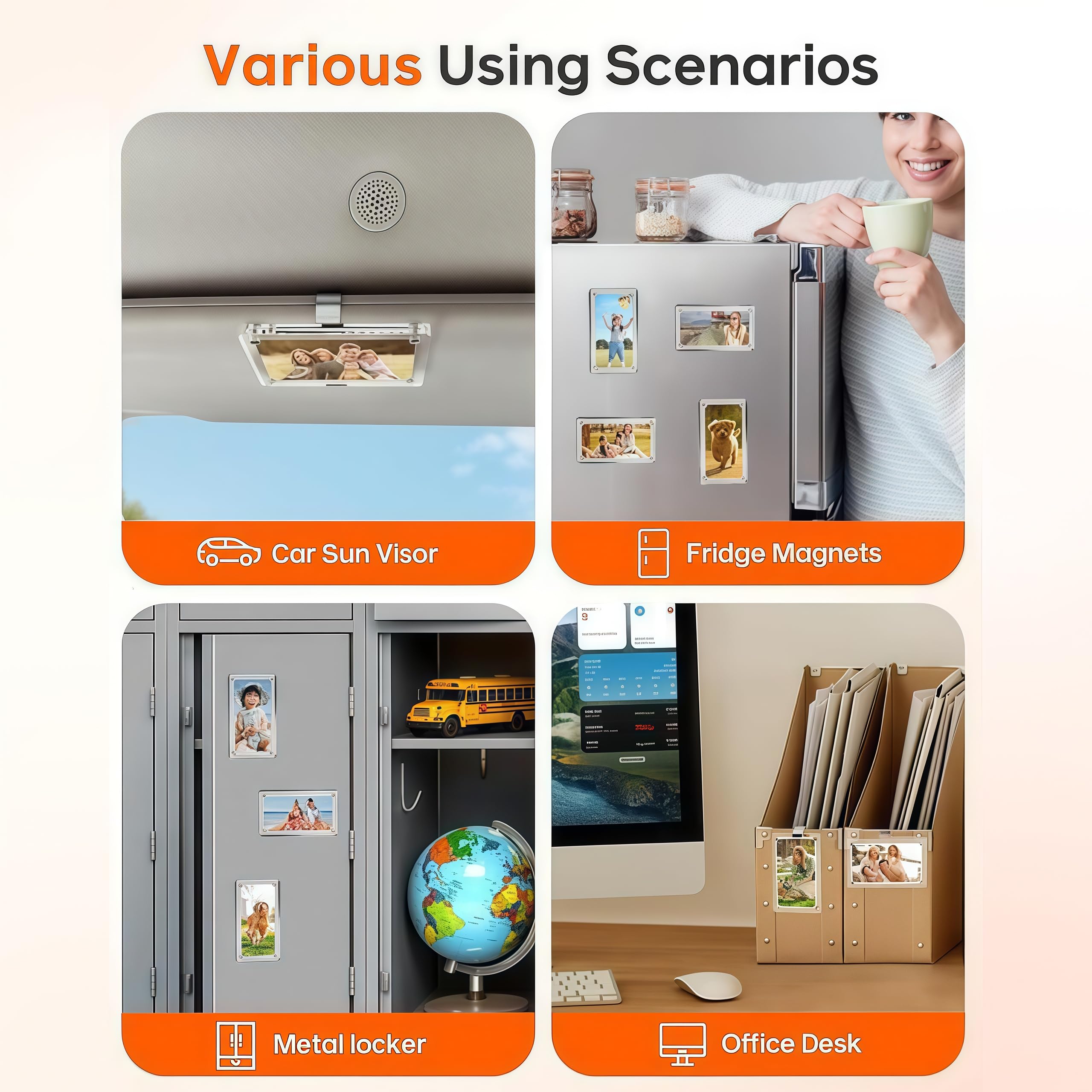 2Pcs Visor Clips for Cars 3 5x2 4inch Car Picture Holder Adding Family or Personal Photos Personalized Car — view 7