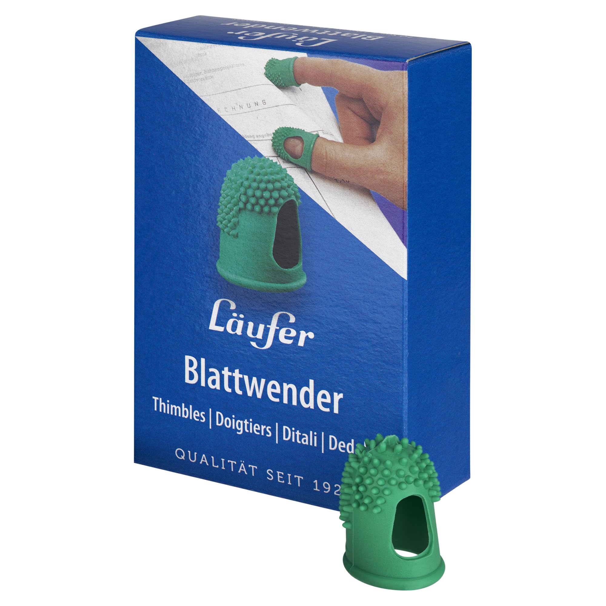Läufer 77211 - Espátula para Hojas (tamaño 2, diámetro de 15 mm, sin látex, con Puntas de Goma Finas, Caja de 10 Unidades), Color Verde
