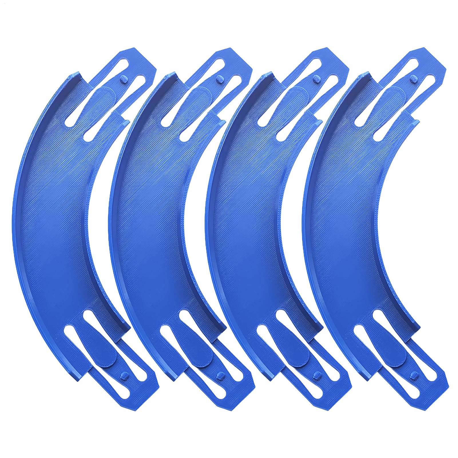 90 Degree Racetrack Connectors - 4 Pack Plastices Curved Track Pieces | 90° Banked Turn Curve | Double Racetrack Connector Toy Track Replacement Pieces