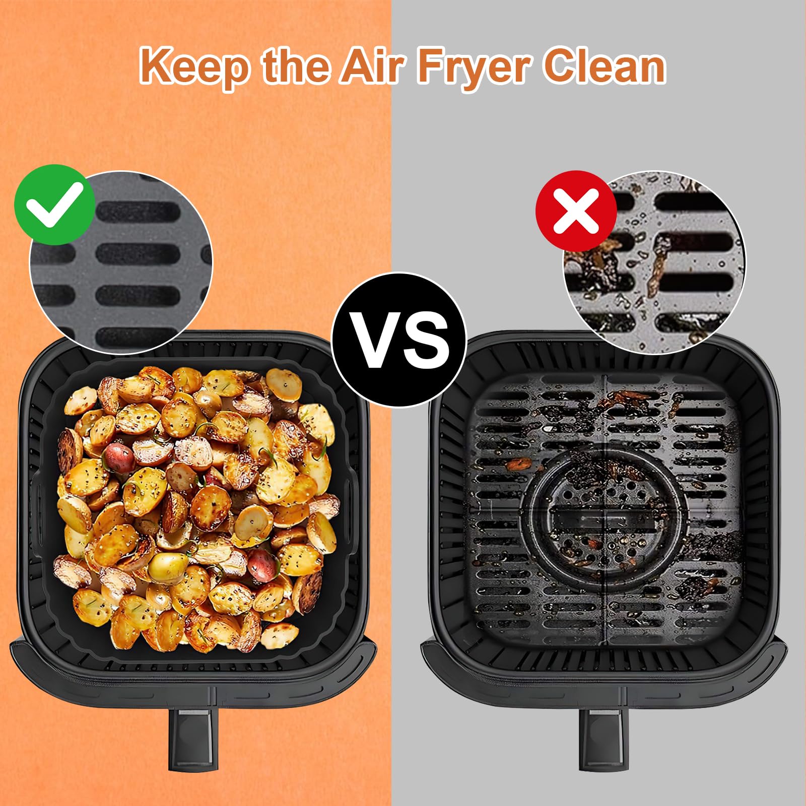 Akcesoria do Frytkownicy na Gorące Powietrze Cosori Turbo Tower/Pro/Smart | 16-Częściowy Zestaw Akcesoriów do Frytkownicy Airfryer 6,5 l/4,3 l Double Stack Air Fryer Silikonowa Wkładka