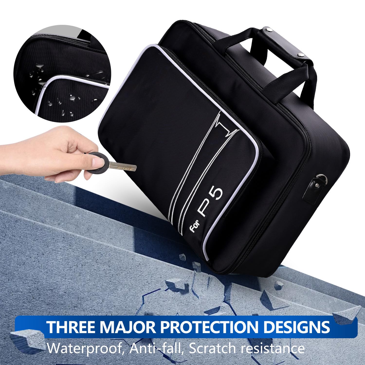 G-STORY Torba Transportowa Do Przenoszenia PS5 Slim, Czarna