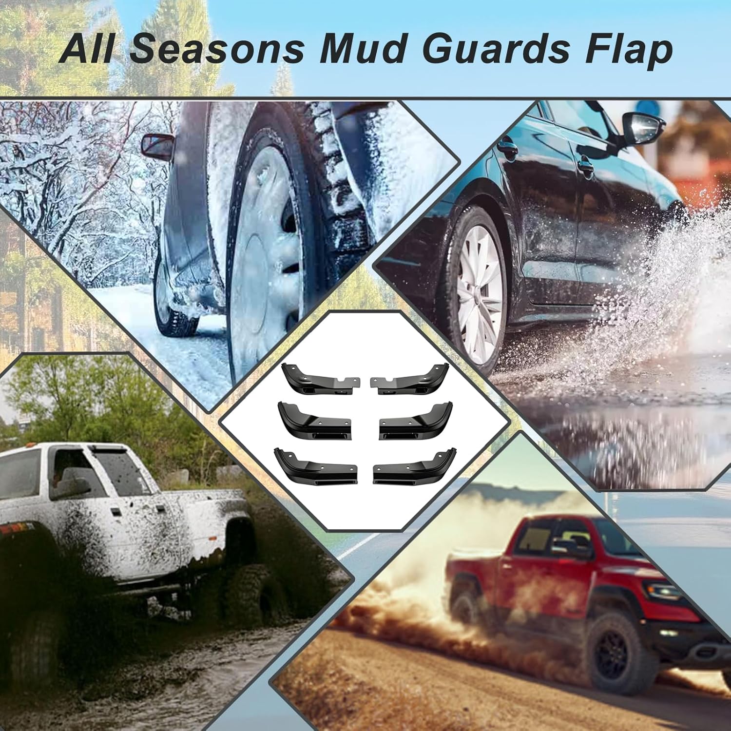 Mud Flap Delete Compatible for 2019-2025 GMC Sierra 1500 Front & Rear Mud Flap Guards Compatible with GMC Sierra 1500 Accessories Mudflap Replacement Kit