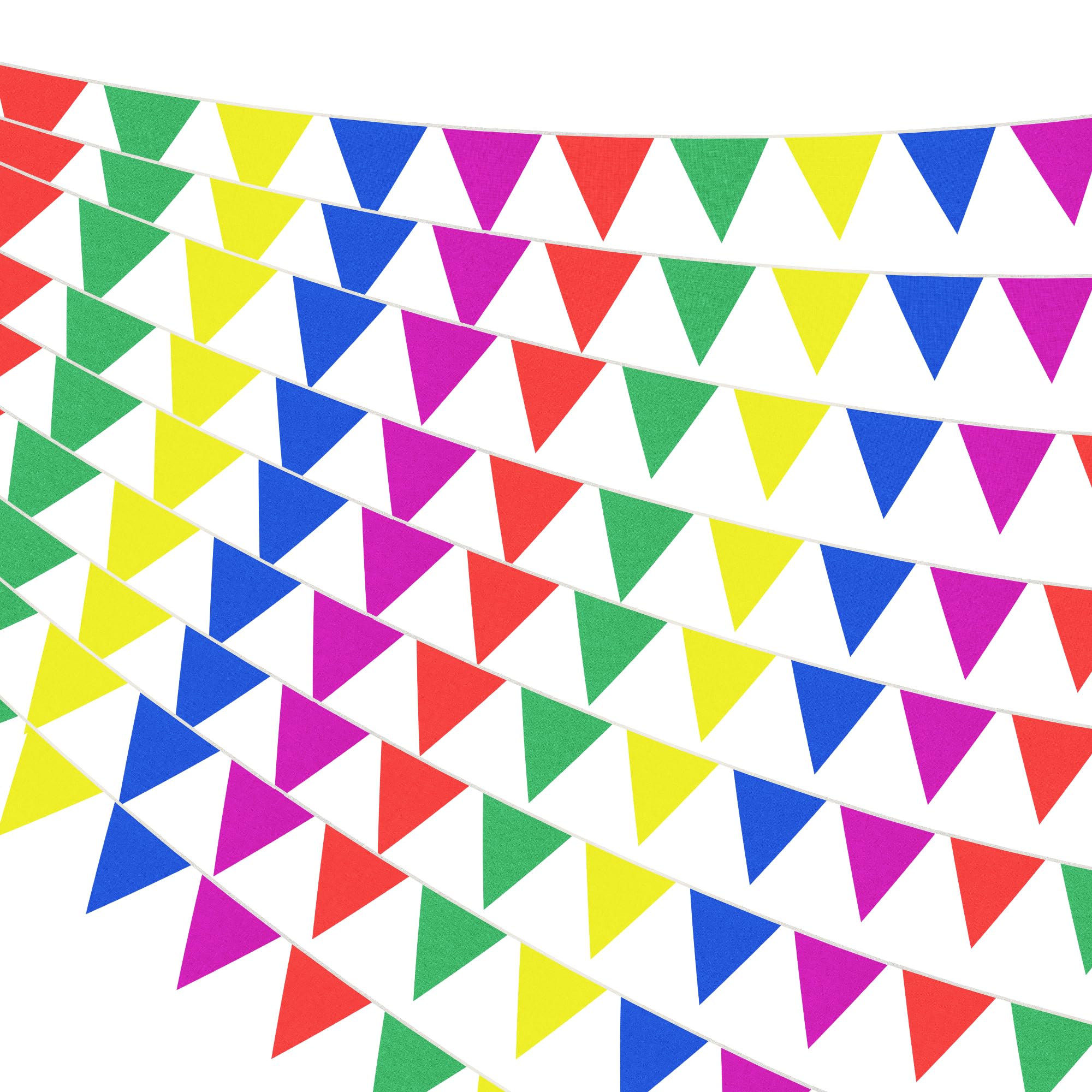 GrassVillage MEGA VALUE Multicolor Bunting 200m (656ft) with 400 Flags – Bright Nylon Pennant Banner for Birthday, Festival, Wedding, Grand Opening & Outdoor Party Decoration