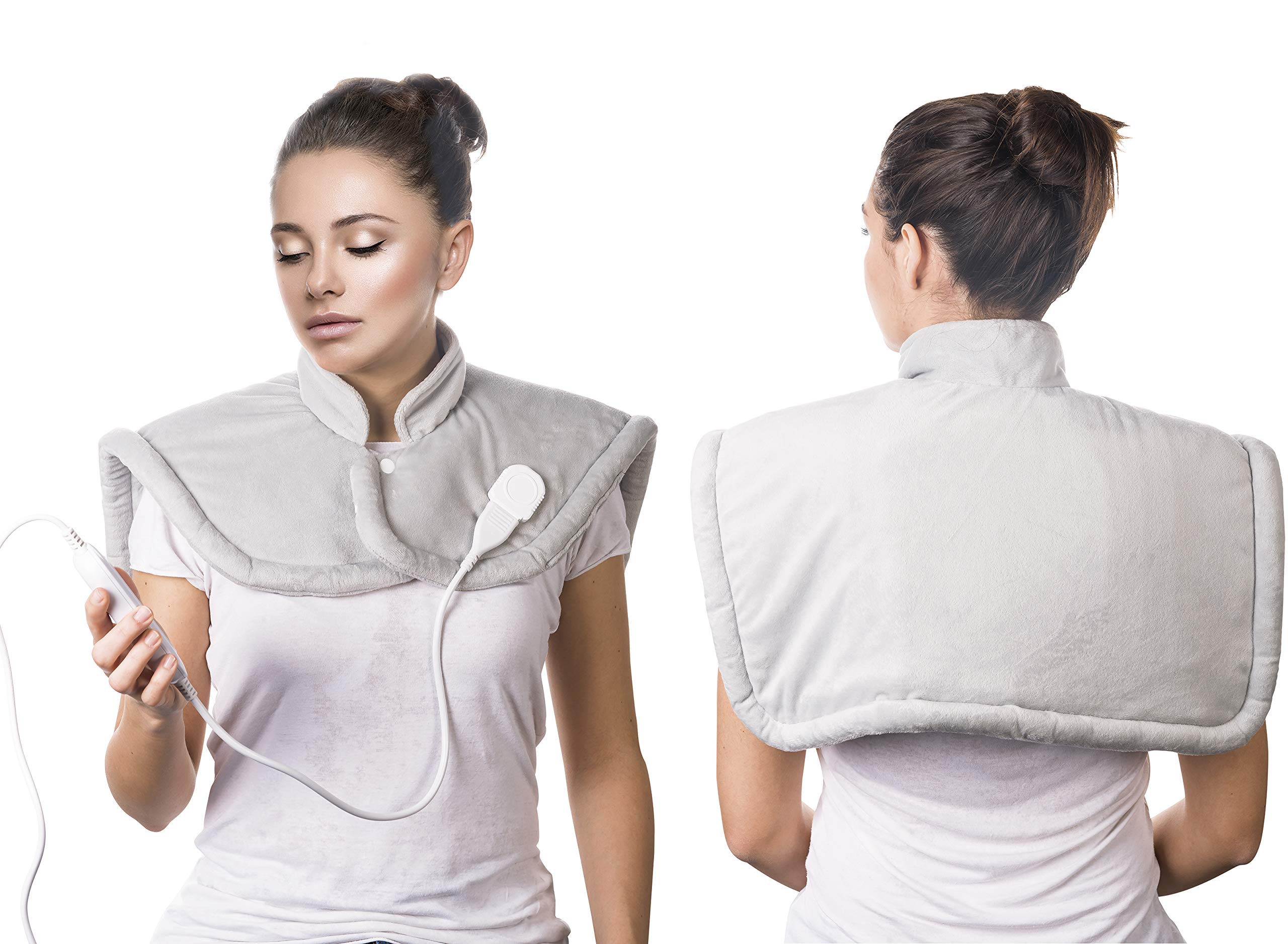 MACOM Termoforo Cervicale – Riscaldamento Ultrarapido con 6 Temperature, Tessuto Morbidissimo – Enjoy & Relax 935 Thermo Poncho Plus