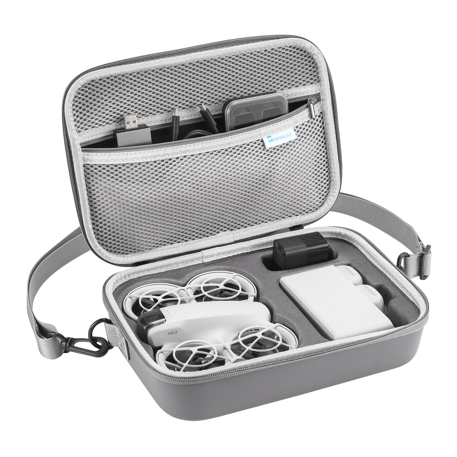 Skyreat Neo Carrying Case, Compact Storage Fly More Combo Case, Portable Travel Protective Shoulder Bag for DJI Neo Drone and Two-Way Charging Hub Accessories