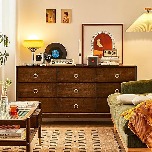 Miniatura 7 de RZDEAL Paquete de 4 tiradores de latón macizo de 2 pulgadas, tiradores de cajón de estilo antiguo, tiradores de latón cepillado, tiradores de latón