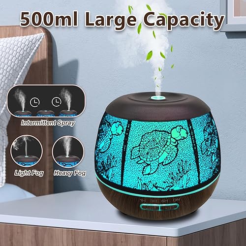 Miniatura 2 de Difusor de aceite esencial para el hogar, difusor de aromaterapia de 16.9 fl oz para aceites esenciales, habitación grande con humidificadores de