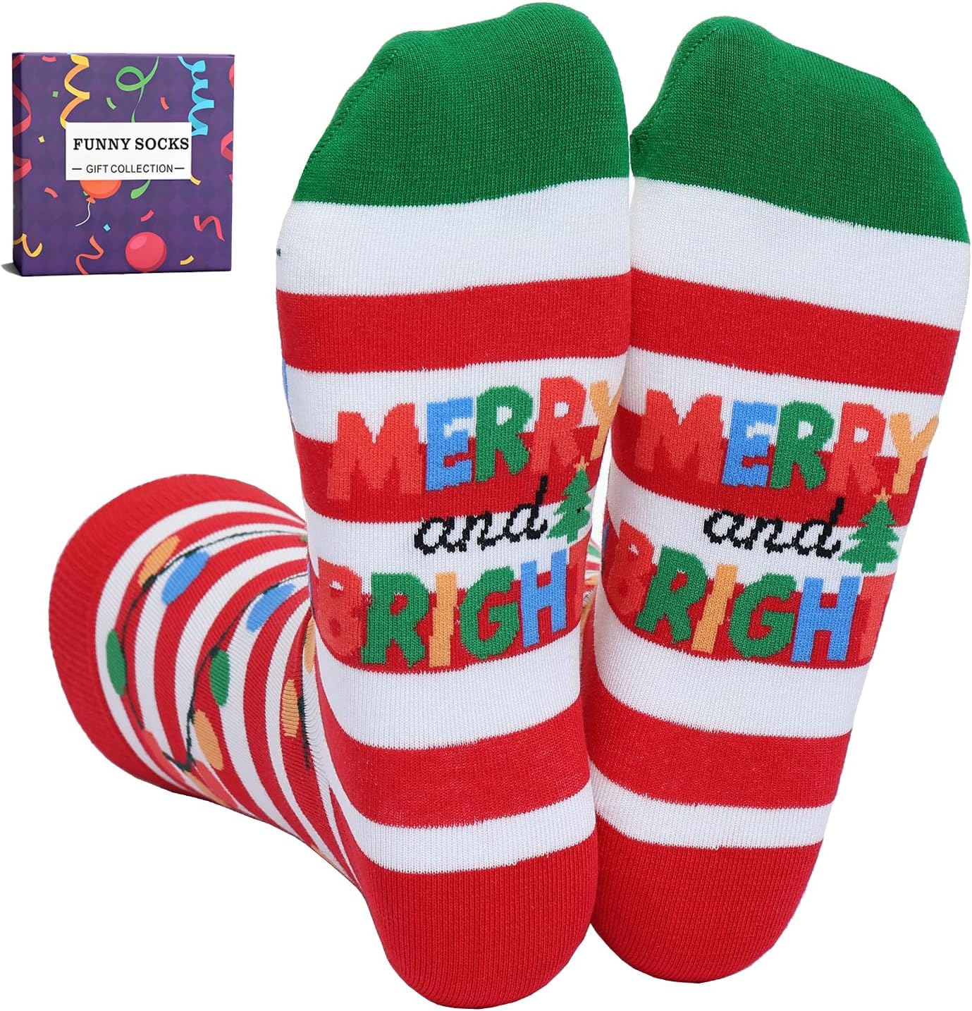 YEXIPO Funny Christmas Socks For Men Women Crew Socks Unisex Novelty Christmas Gifts