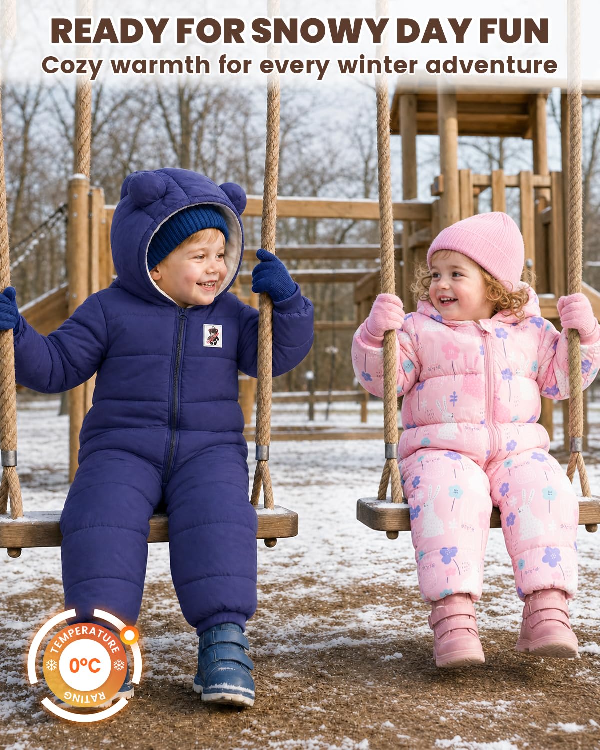 WYTbaby Tuta da neve con cappuccio