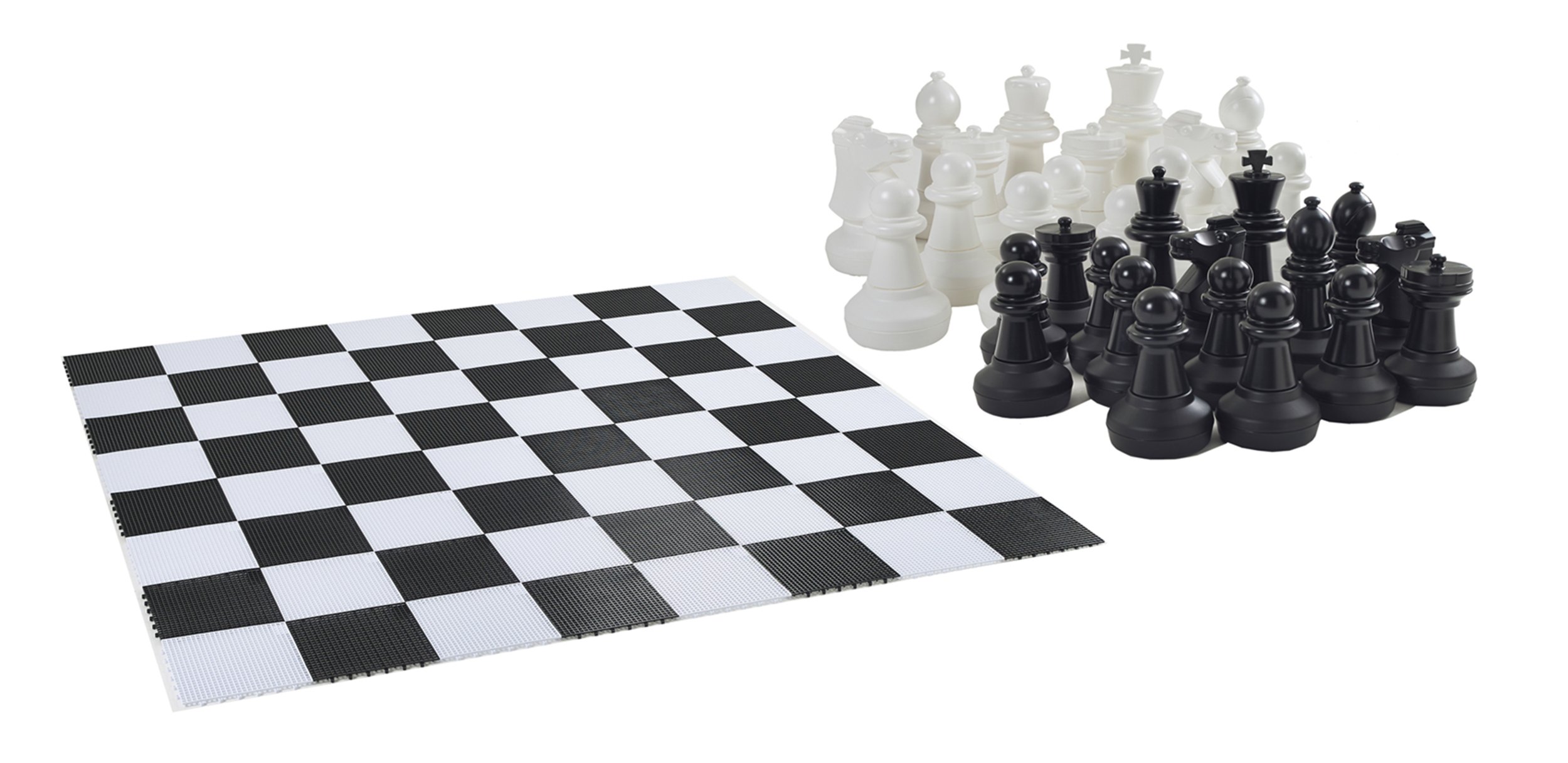 Garden Games Giant Chess Pieces with a Lawn Friendly Mesh Chess Board
