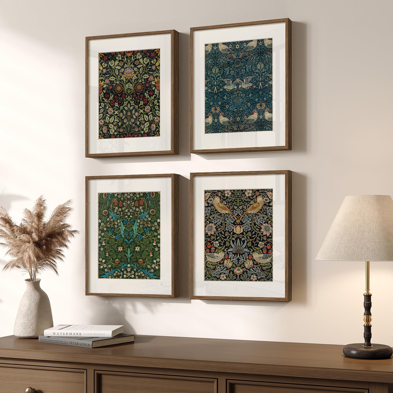 Amazon.com: Framed William Morris Wall Art Set of 4, Vintage