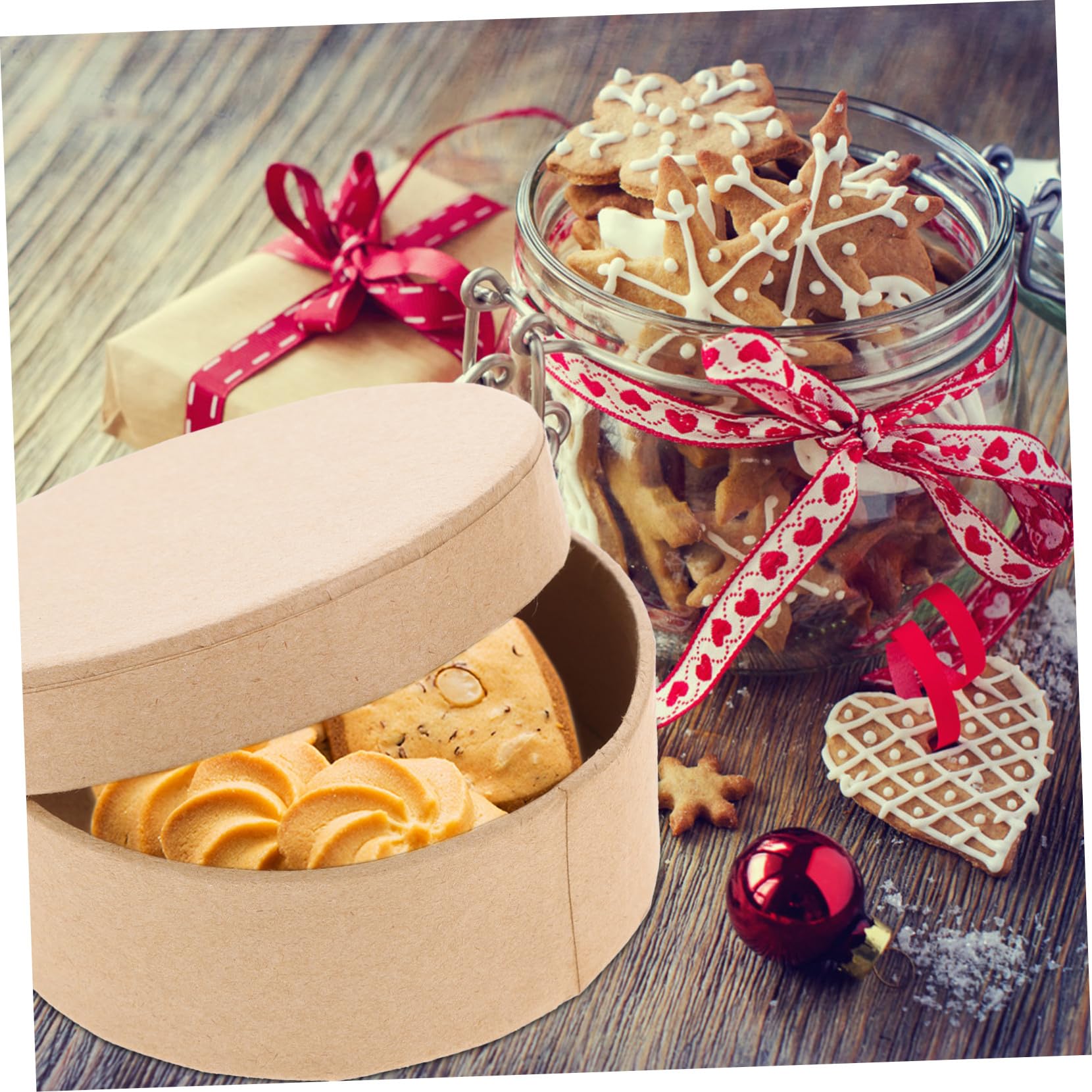 Scatola Rotonda Regalo 5 Pezzi in Cartone per Profumi e Caramelle