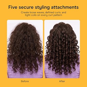 Conair 5-in-1 Double Ceramic Multi-Attachment Hair Styler | 5 Interchangeable Attachments for All Hair Types, White/Rose Gold, CB1000