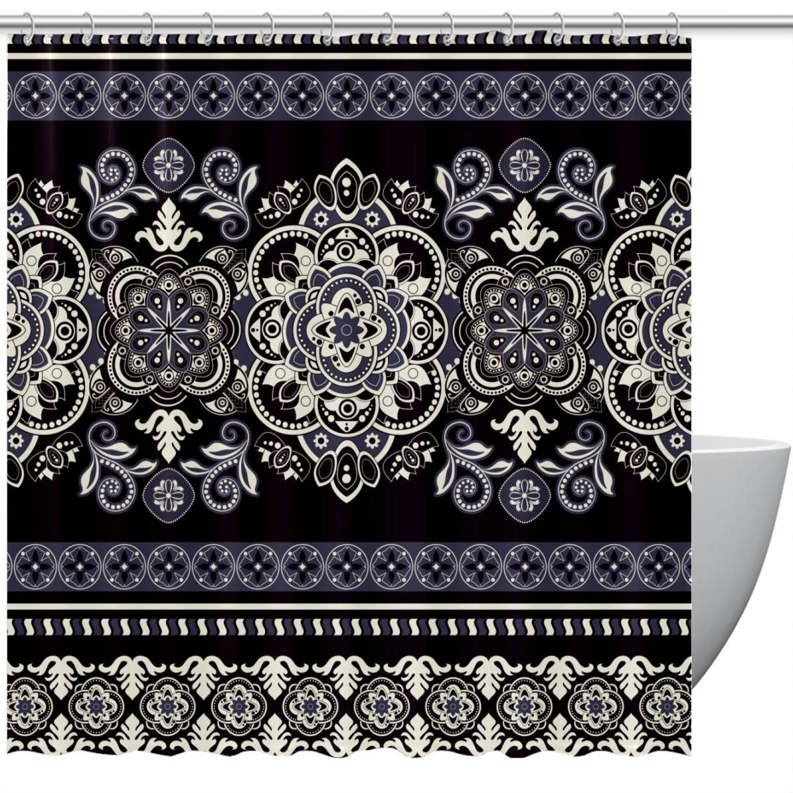 Rideau de douche sans odeur Floral Vintage imperméable et sain