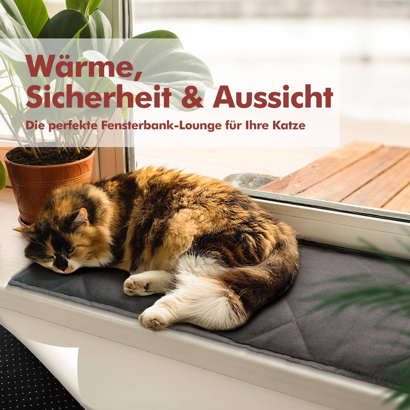 Mora Pets Tappeto riscaldante gatto Coperta autoriscaldante per gatti e cani Tappetino riscaldante Senza elettricità e batterie Coperta termica Rimovibile e Lavabile 90 x 28 cm