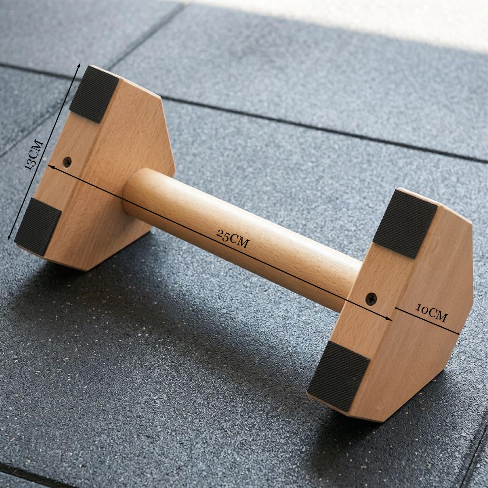 Lot de 2 Barres Parallèles en Bois (25cm), Parallèles Ergonomiques, Antidérapantes Durables, Barres Push up en Bois, Barre Parallèle Calisthenics pour Gymnastique, Fitness, Musculation