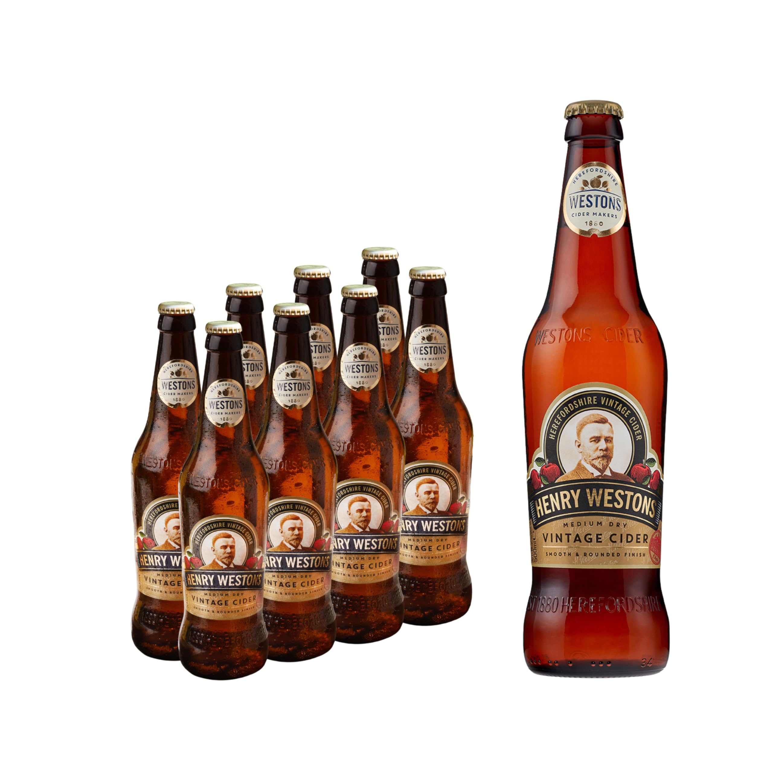 Henry Westons Vintage Glass Bottles, 8.2% ABV 8 x 500ml