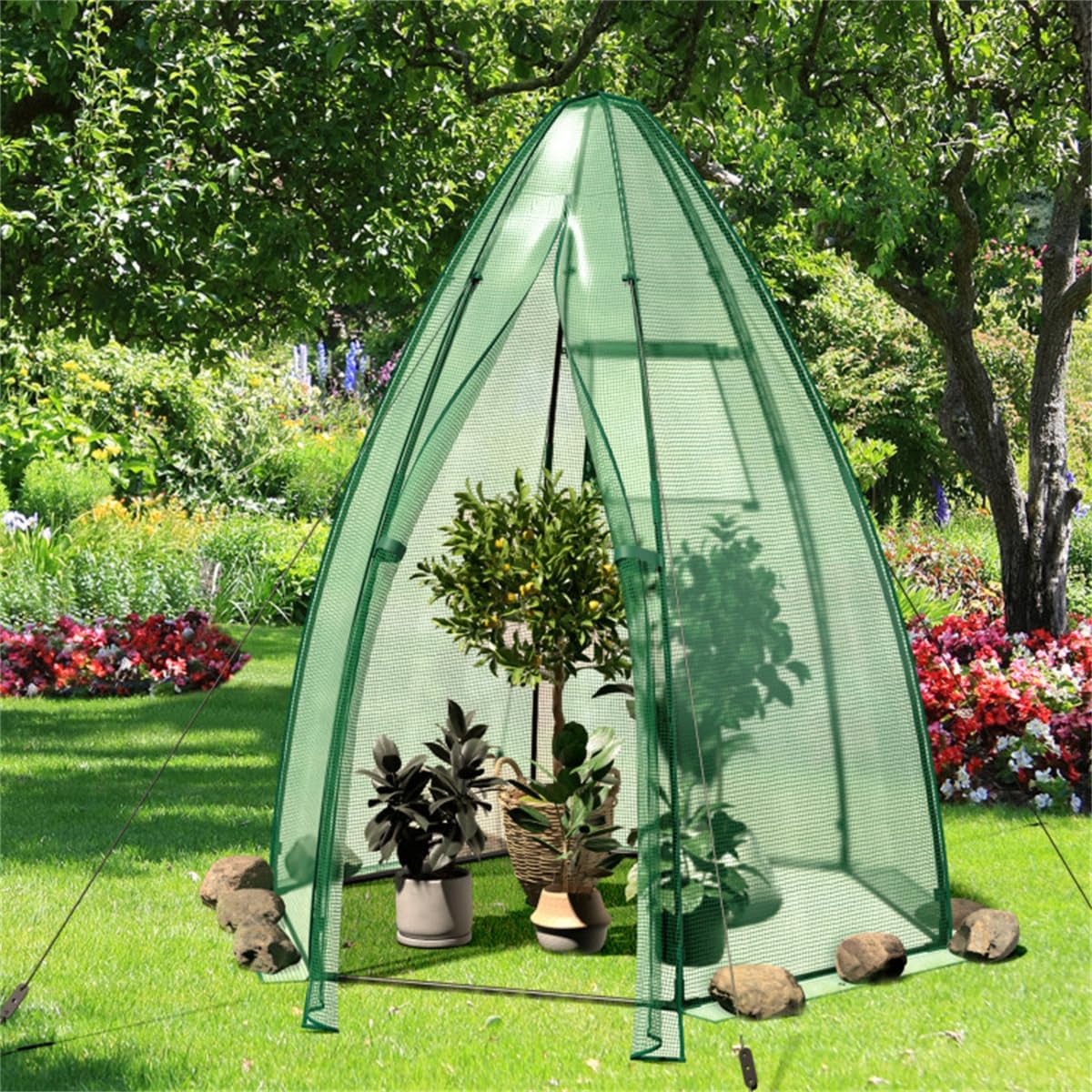 Mini Greenhouse for Outdoor Gardening with PE Cover and Metal Frame for Season Extension