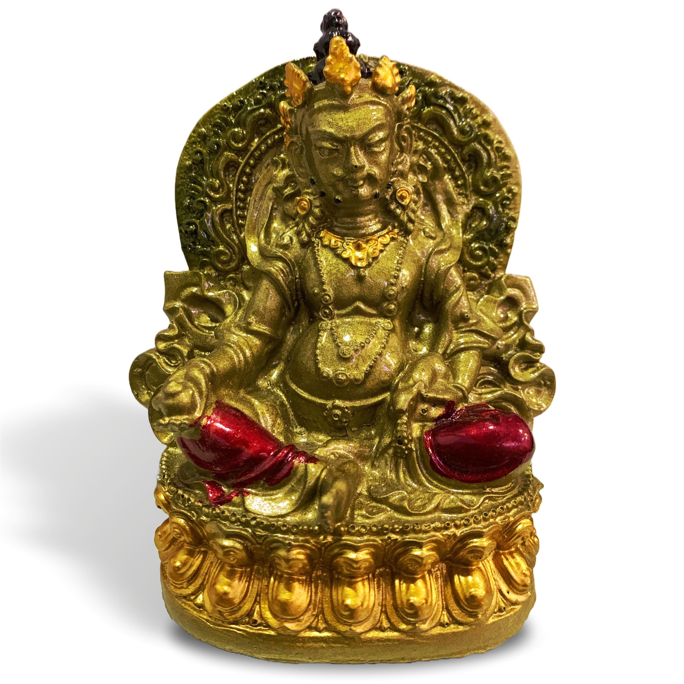 HOME GENIE Colored Kuber Statue | Lord Kuber Idol for Wealth & Prosperity | Hindu Religious Decor | Premium Resin Finish | Height: X cm