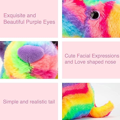 Miniatura 7 de Peluche de peluche para perros de 16.0in, suave de labrador de peluche, perro de peluche grande con pelaje colorido, cachorro, perro de peluche, día