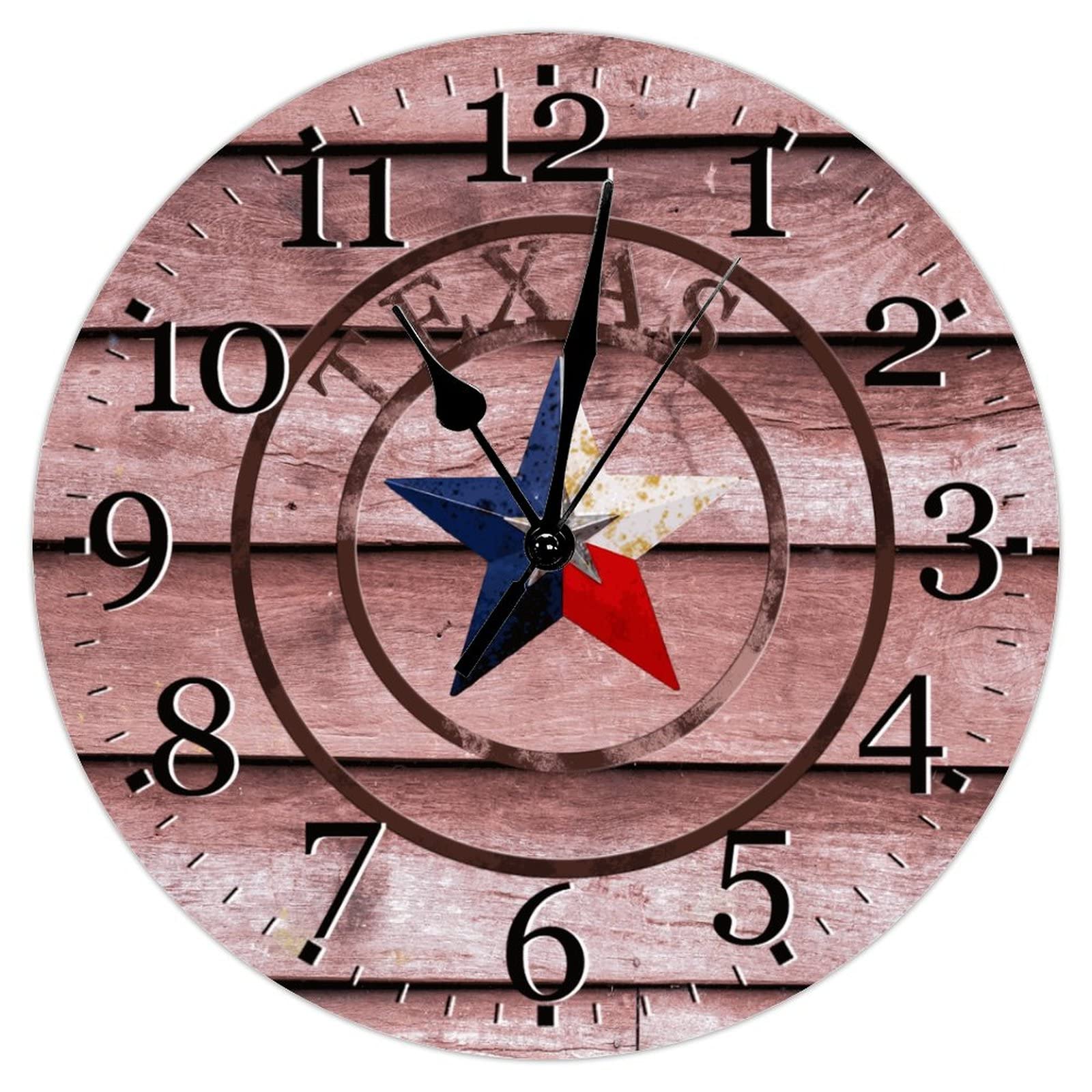 Horloge analogique antique Western Texas au mécanisme silencieux de salon