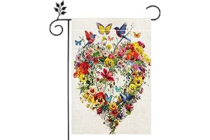 Birds Flowers and Butterflies Garden Flag