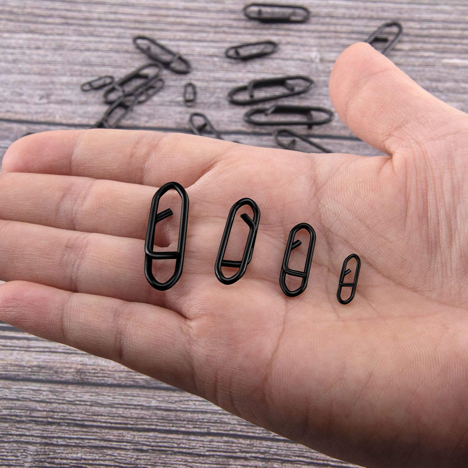 Alwonder 50 Stück Angeln Stealth Power Speed Clips, hochfeste Edelstahl-Speed-Clips für Angelköder, Schnellwechsel, Süßwasser, Salzwasser, Crankbait Popper Lures Quick Snap Connector Tackle