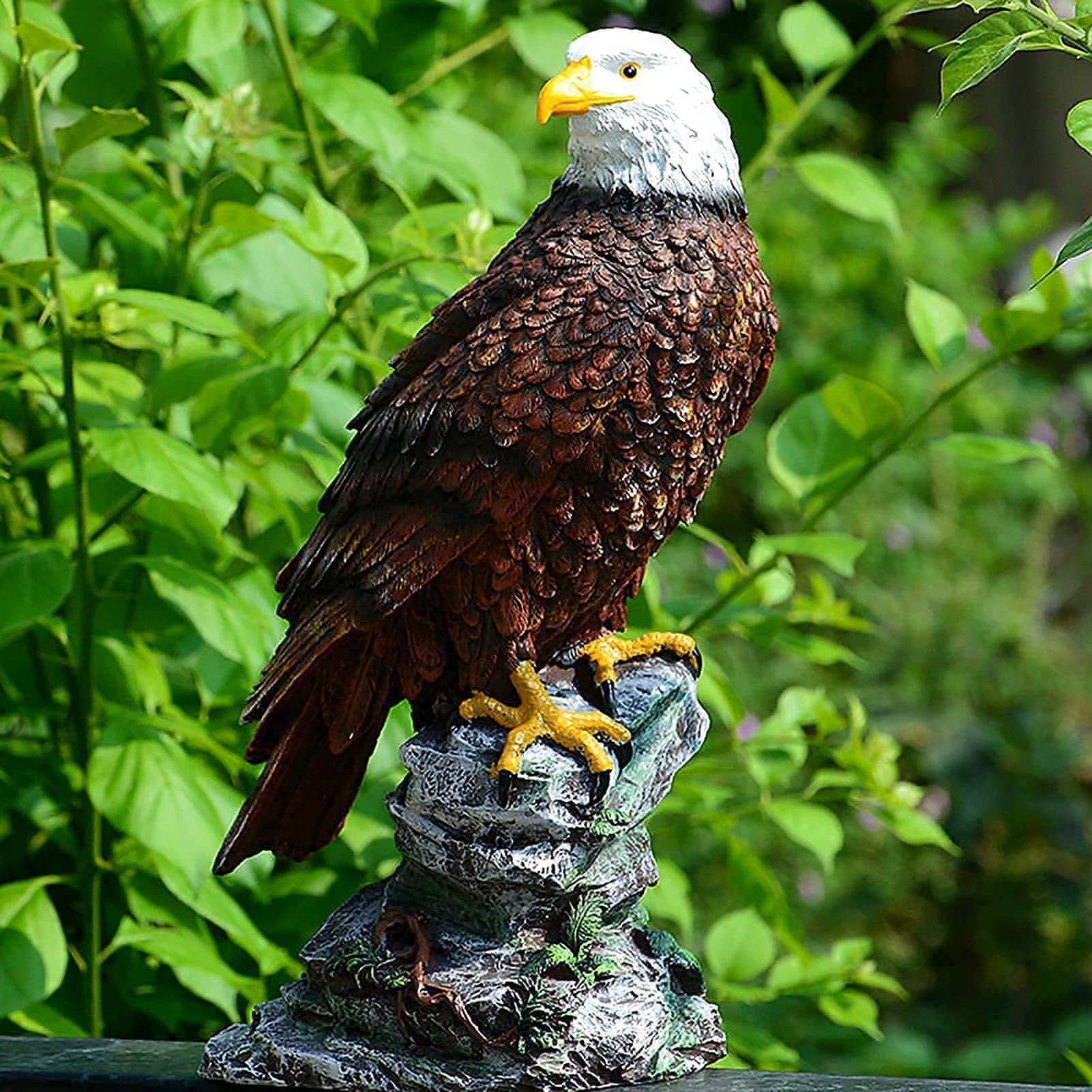 Gartenfigur, Heimtextilien Tier Vogel Statue Harz Gartendekoration Steinadler mit Basis für Garten, Hof, Tür, Zaun
