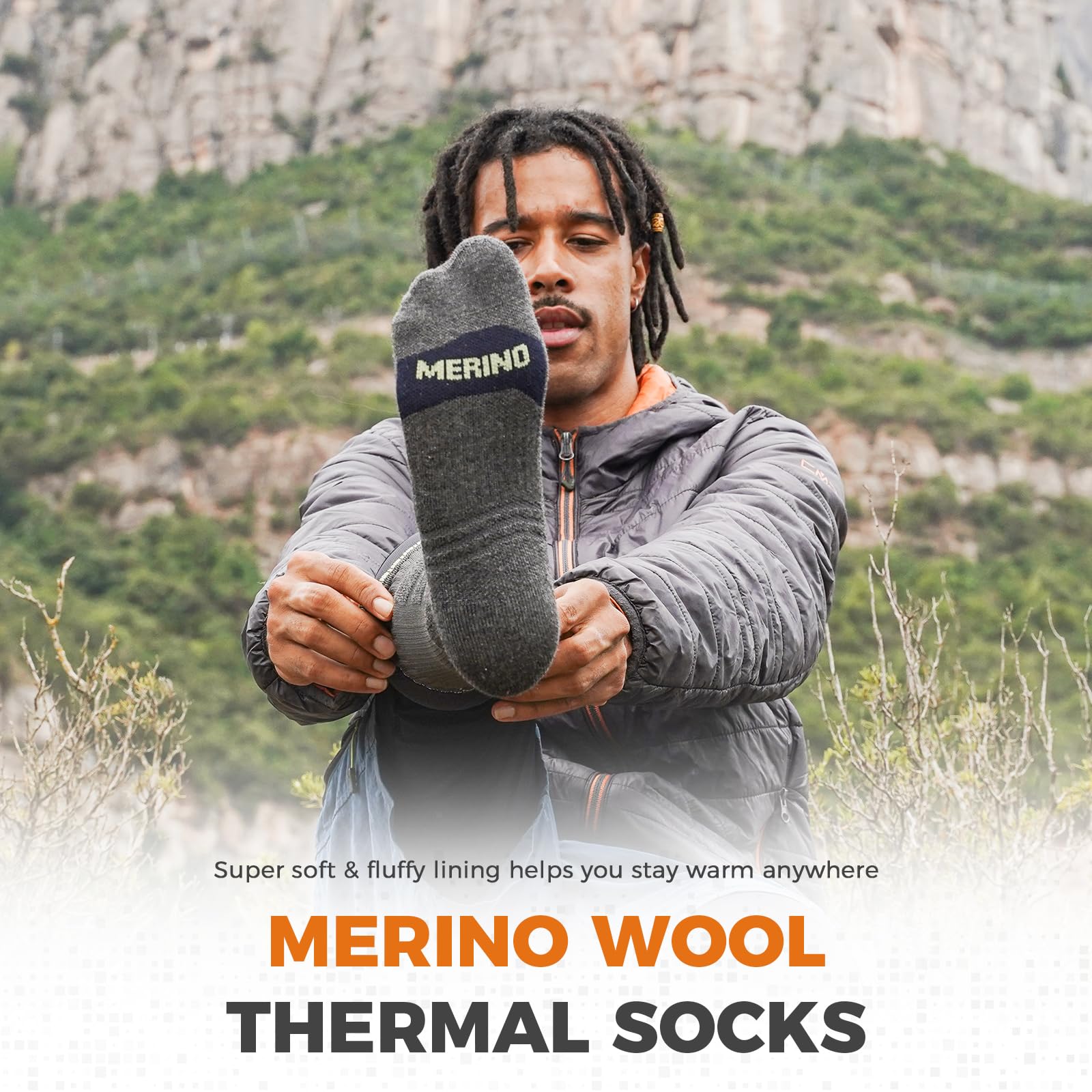 Calcetines de compresión de lana merino antiampollas para senderismo al aire libre, para hombres y mujeres, transpirables, absorben la humedad, acolchados, puntera sin costuras, (3 pares)