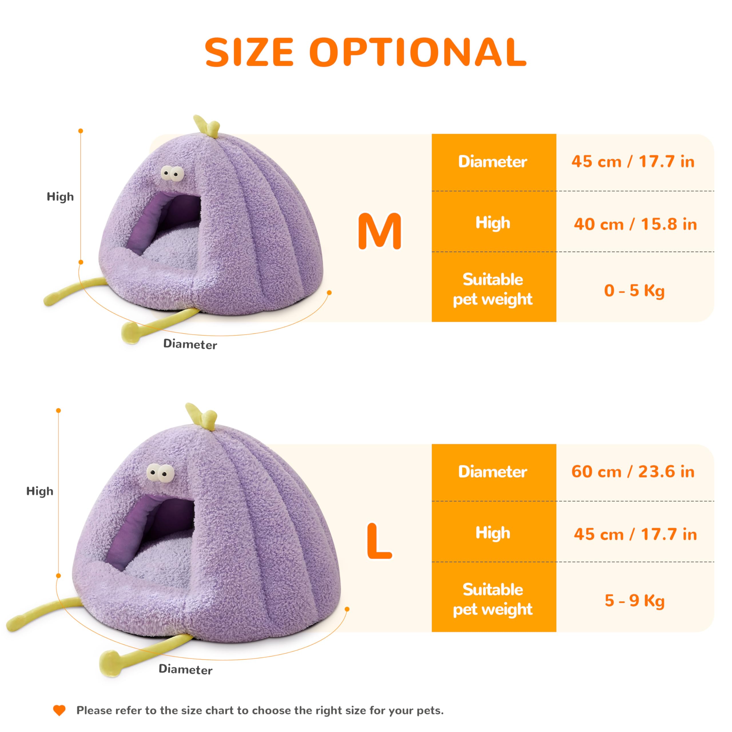 Niche pour chat – Tente confortable pour chats et petits chiens, lit igloo chaud avec coussin amovible lavable – Nid d'intérieur doux pour chiots