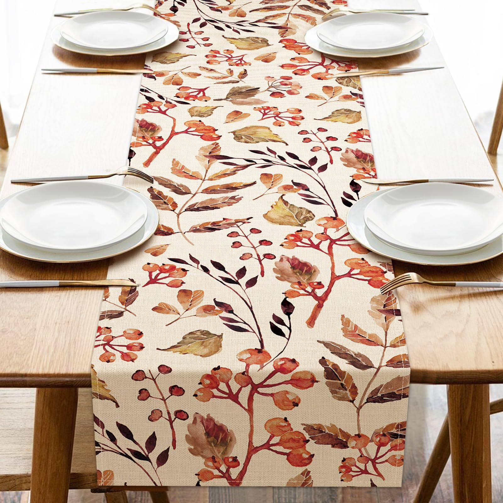 Photo 1 of Croar Fall Leaves Table Runner - 13"x72"