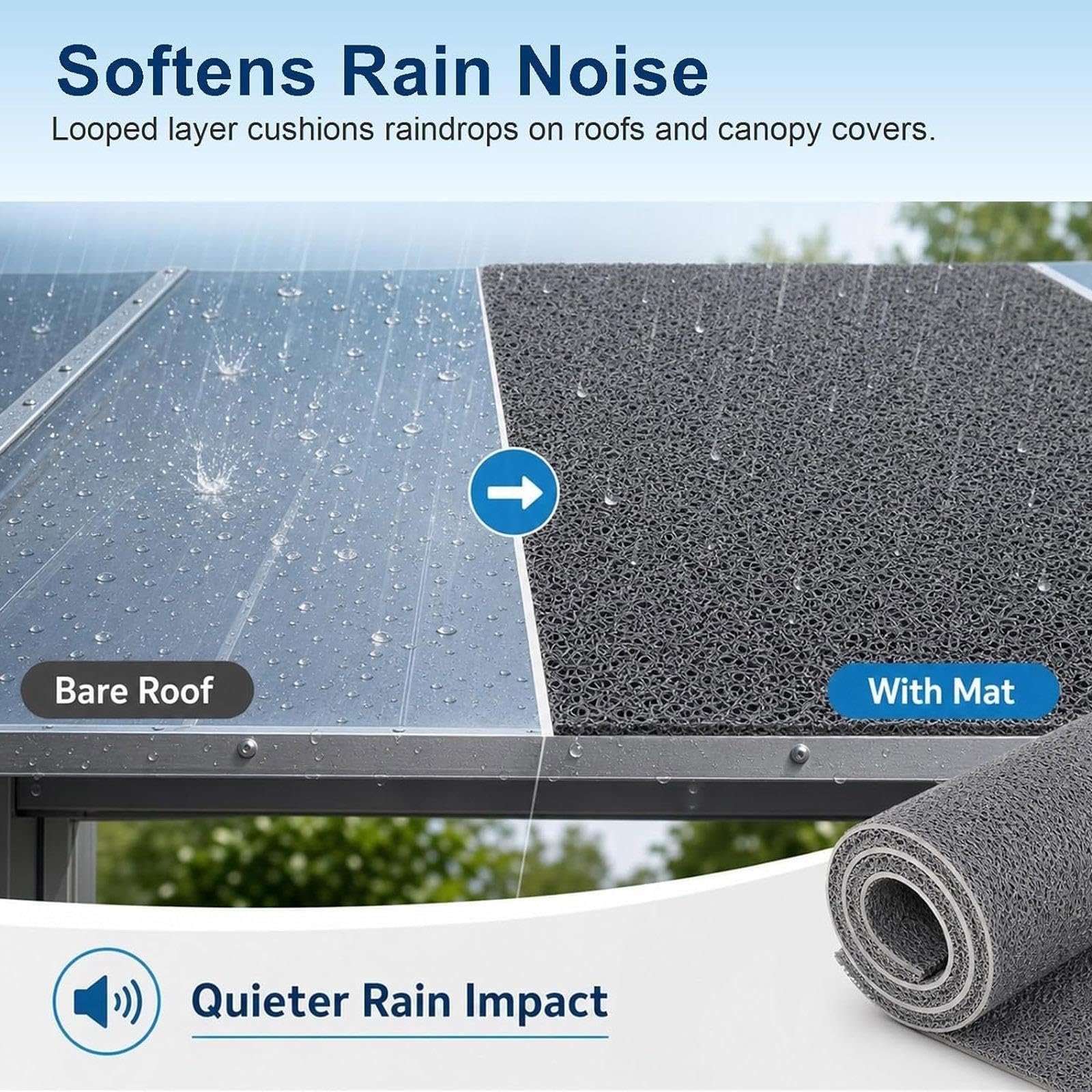 Almohadilla Insonorizante para Refugios contra La Lluvia, Alfombra Acústica Gruesa con Respaldo PVC,para Cubiertas De Techos Y Patios