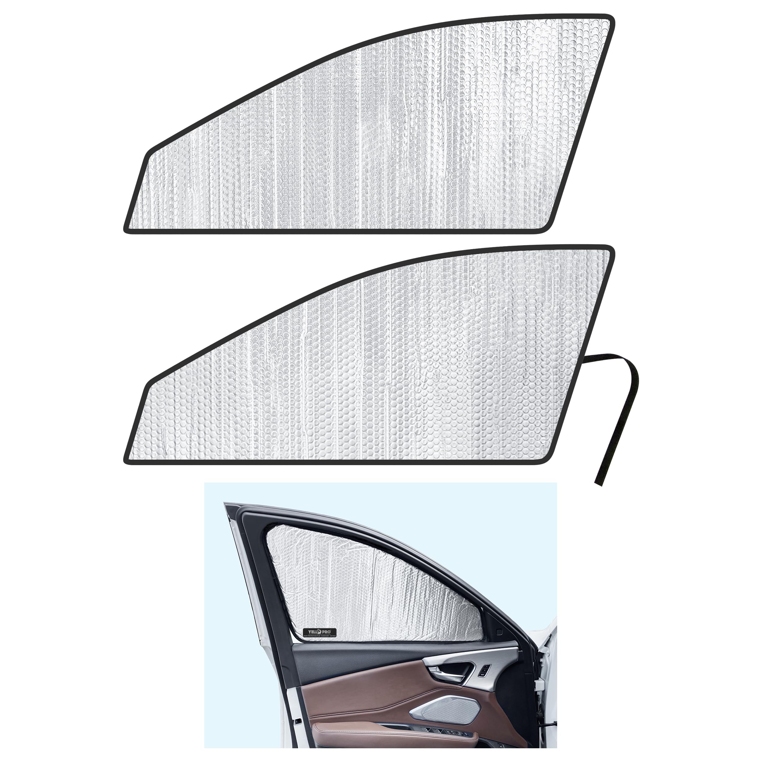 YelloPro Side Window Front Seat Sunshade (Set of 2) Custom Fit for 2019 2020 2021 2022 2023 2024 2025 Acura RDX SUV, UV Reflector Sun Protection (Made in USA)
