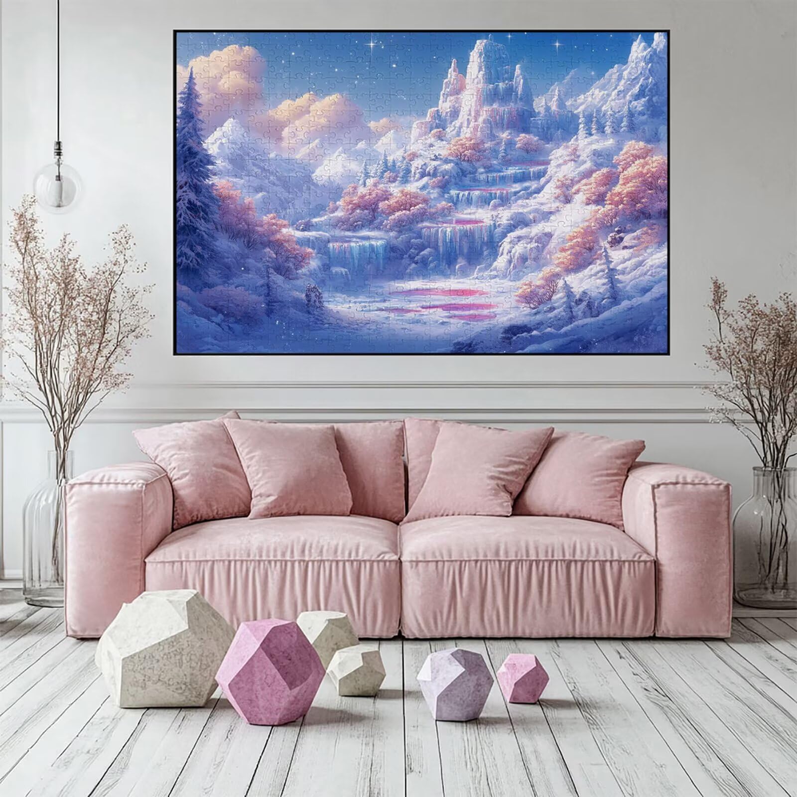 Puzzle 4000 elementów Zimowe puzzle dla dorosłych Krajobraz 141x87cm Unikalne Rzemiosło Klasyczne 3D Drewniana układanka do rodzinnych gier aktywnych, układanka zrób to sam do dekoracji ścian domu