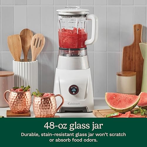 Miniatura 4 de Cuisinart Hurricane - Batidora digital en tarro de vidrio de 48 onzas, manual de 5 velocidades, 6 ajustes preestablecidos, batido, batido, cóctel,