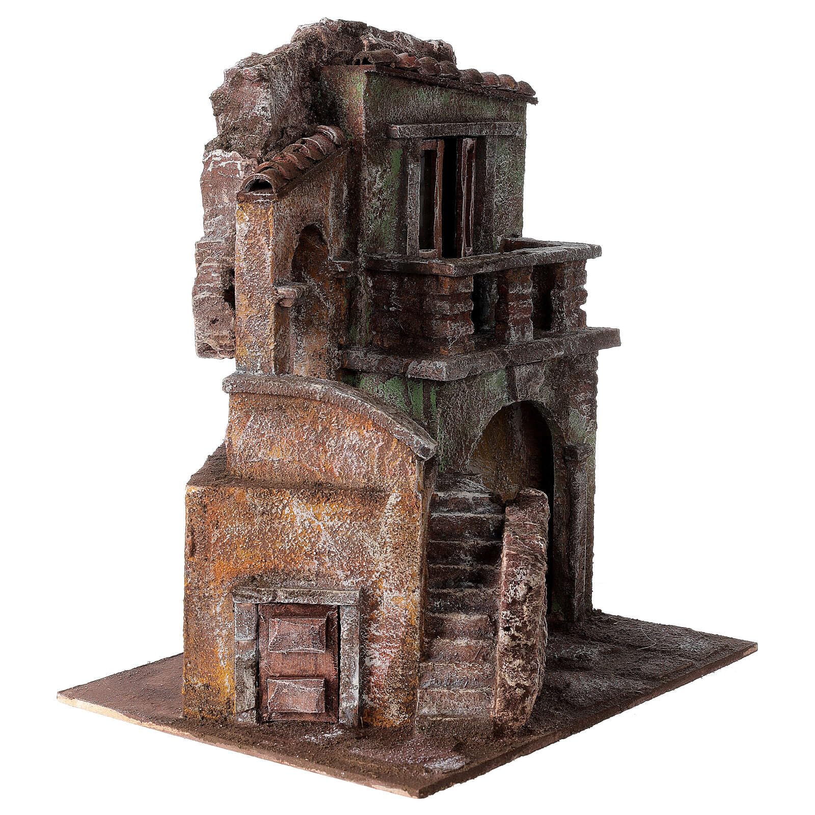 Holyart Haus mit Hütte 35x29x22cm für Krippe
