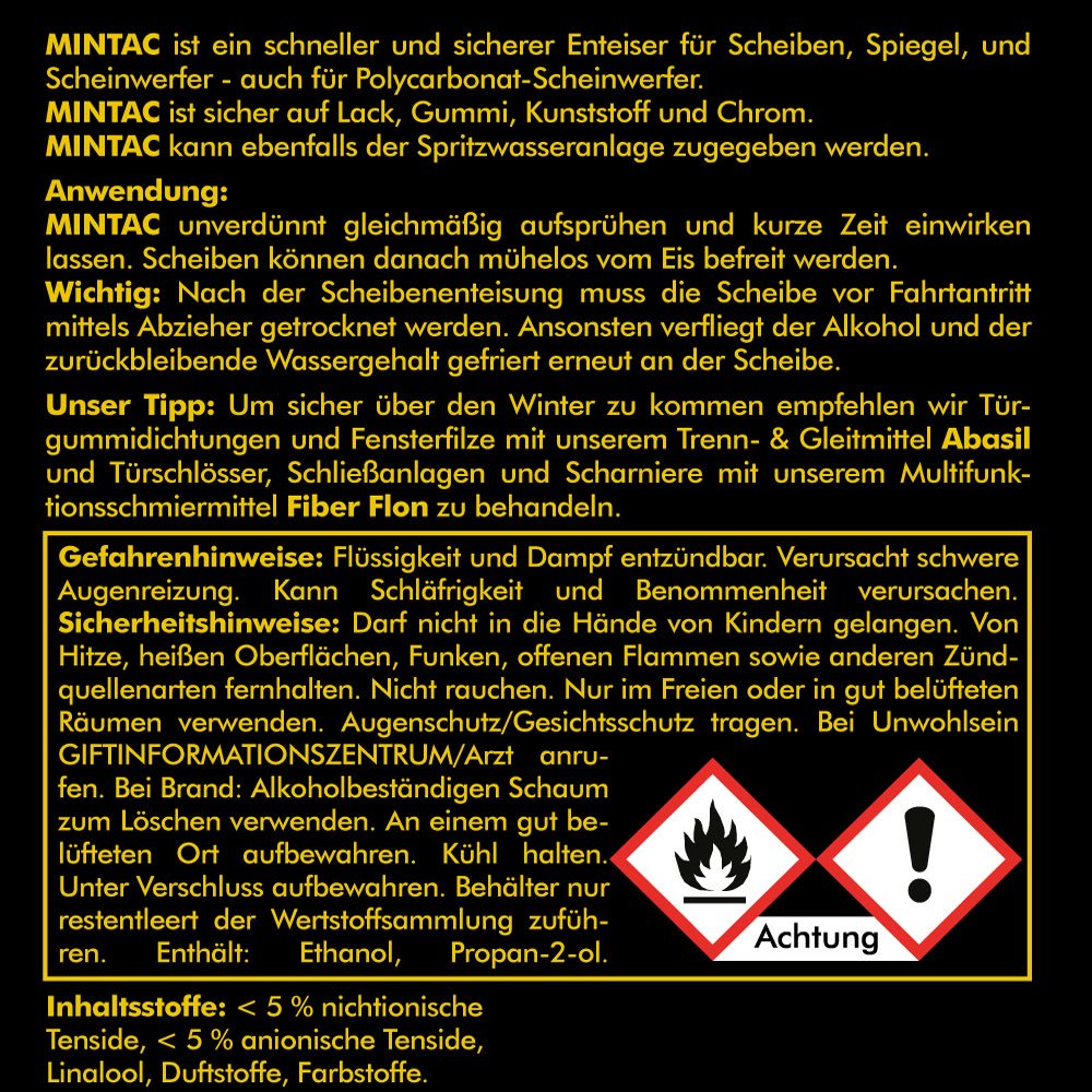 ABACUS® Mintac Winter - Windschutzscheiben Set - Antibeschlag Spray & Scheibenenteiser & Scheibenfrostschutz & Abzieher (7467)