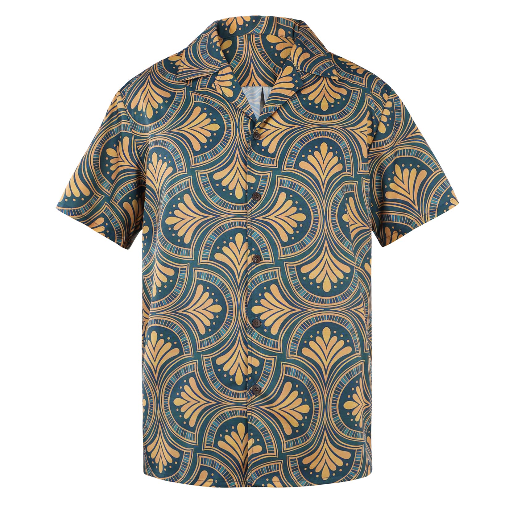 Mens Hawaiian Short Sleeve Shirts Casual Floral Button-Down Shirts Tropical Funny Summer Shirts for Men