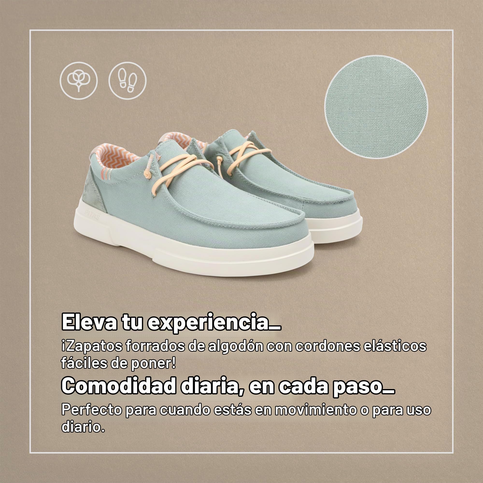 PITAS | SIRMIONE | Mocasines de Mujer | Náuticos Casual | Zapatillas de Tela | Zapatos sin Cordones | Deportivas Casuales | Calzado de Walkinpitas