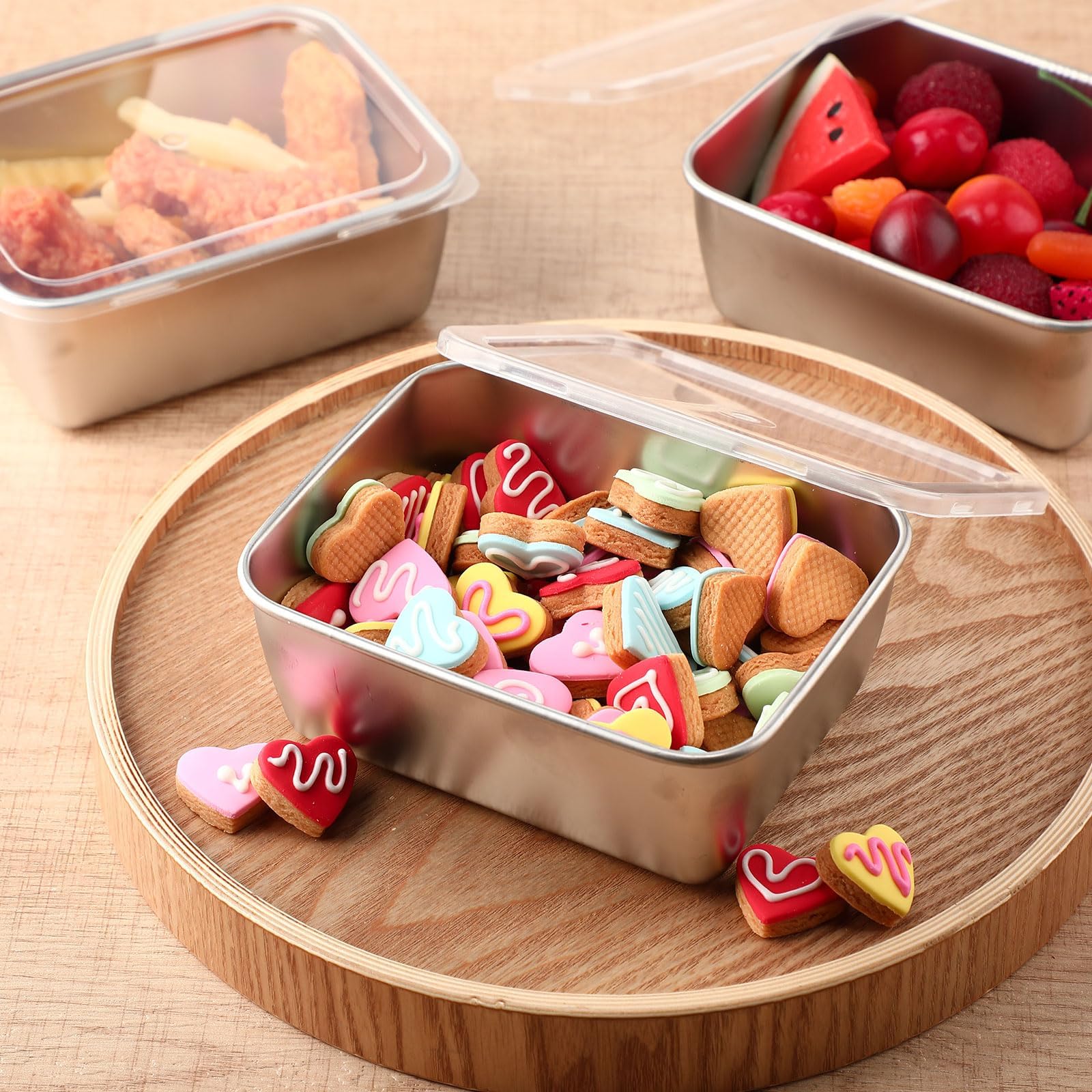Edelstahl Behältern mit Deckel, 6 Stück Frischhaltedosen 650ML Edelstahl Frischhaltedosen, Gefrierdosen Vorratsdosen Aufbewahrungsbox Küche, für Picknick und Reisen, Wiederverwendbar und Stapelbar Küche, Haushalt & Wohnen