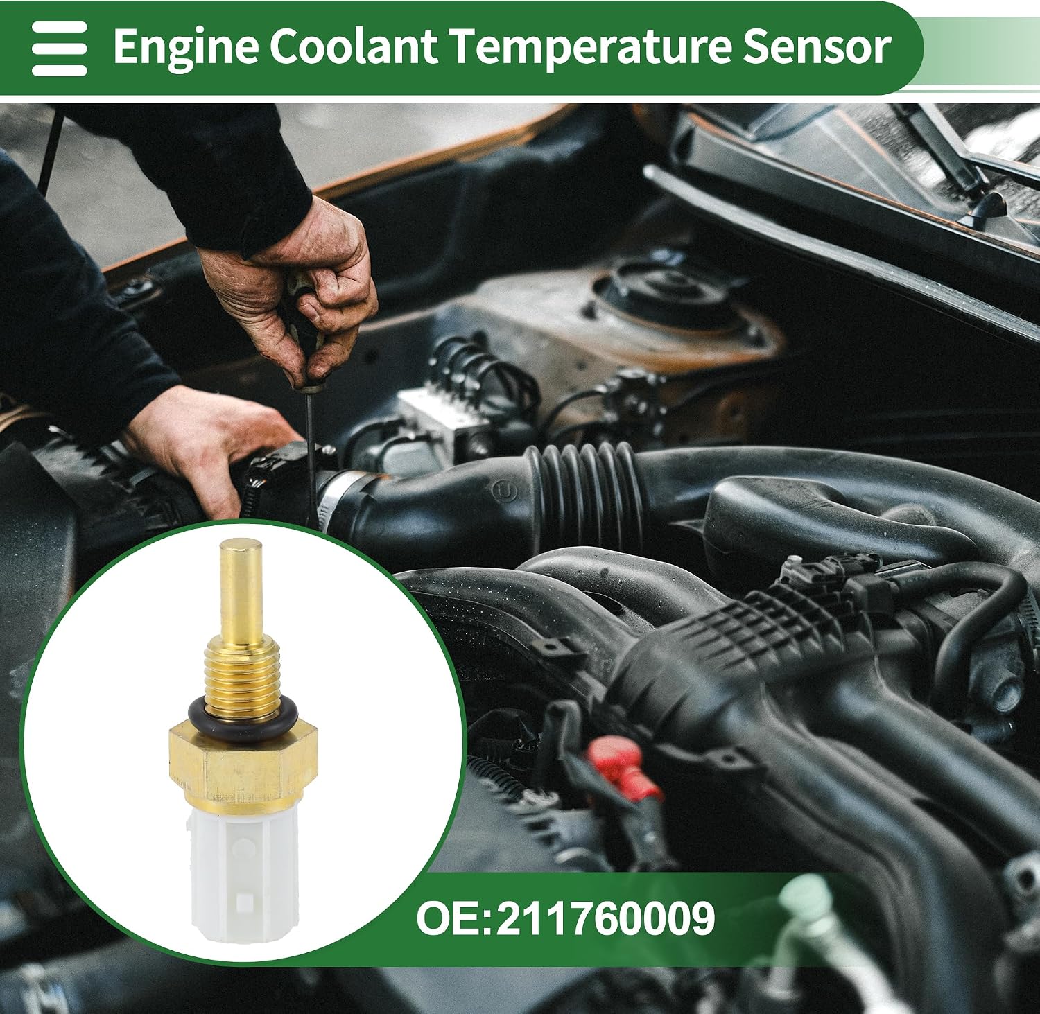 Motoforti Engine Coolant Temperature Sensor No.211760009 Water Temperature Sensor for Kawasaki KFX450R 2014 1 Pc
