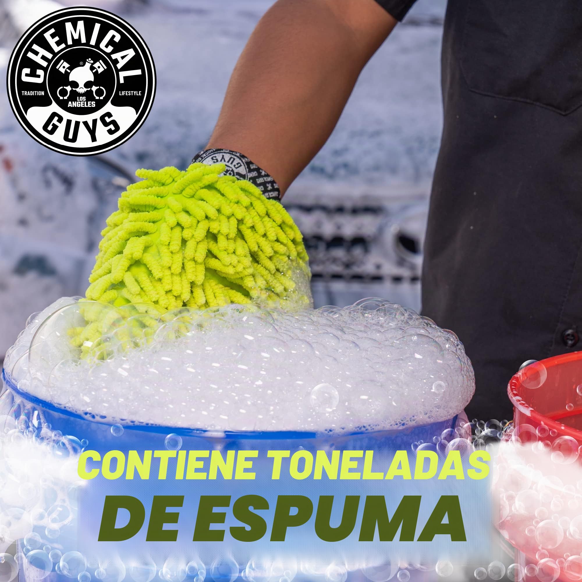 Chemical Guys Manopla de Lavado de Microfibra de Chenilla prémium antiarañazos, Color Verde (Paquete de 2)